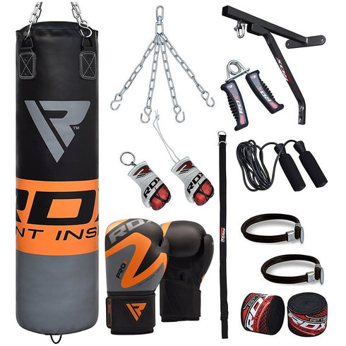 RDX 17PC ORANGE PUNCHING BAG & GLOVES SET-1